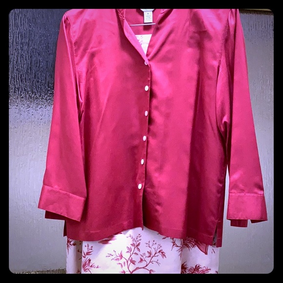 Adorable Talbots Silk Top and Knee length skirt - Picture 1 of 8